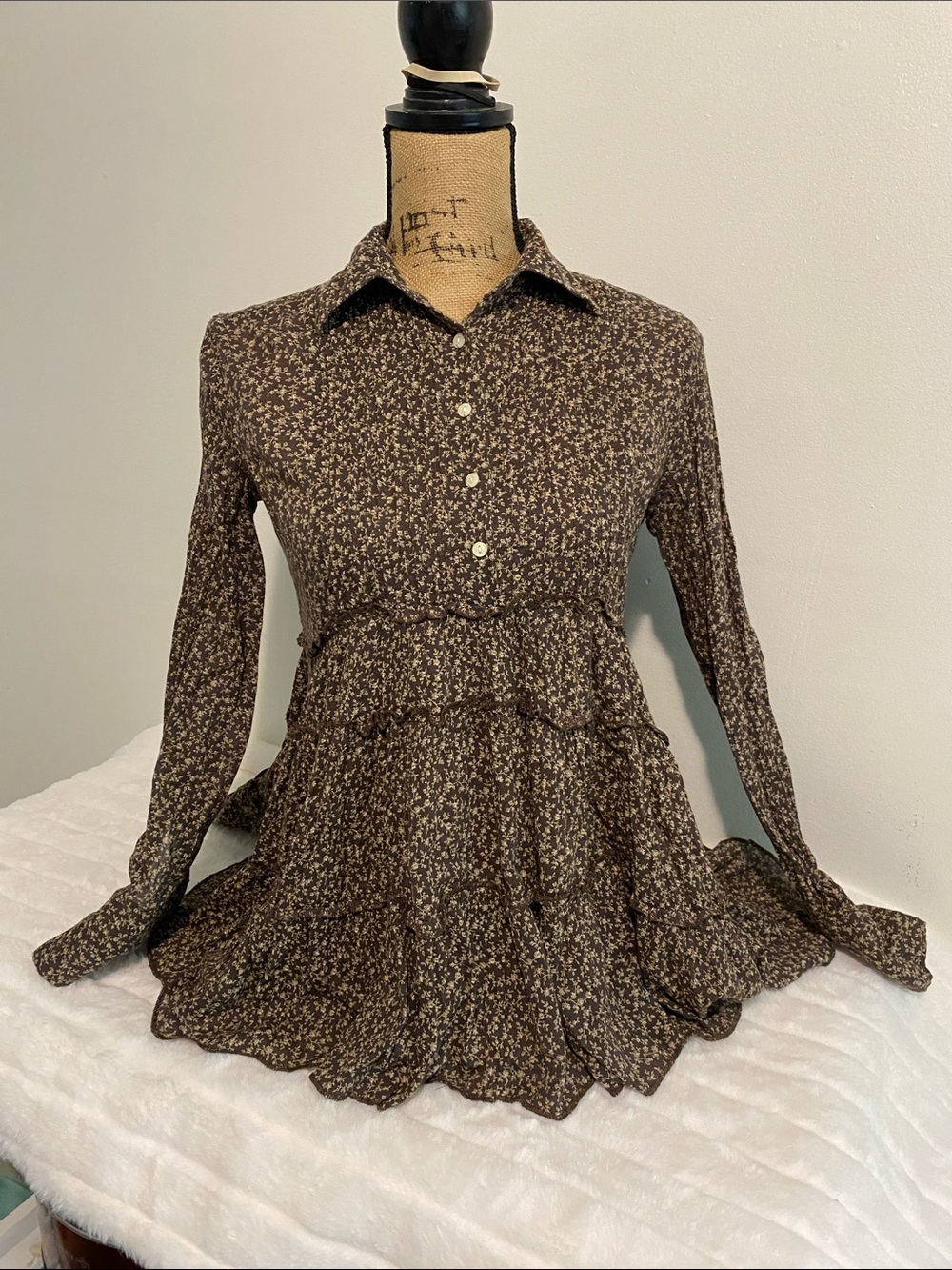 Denim & Supply Ralph Lauren Floral Tiered Tunic Boho Cottagecore Peasant Top